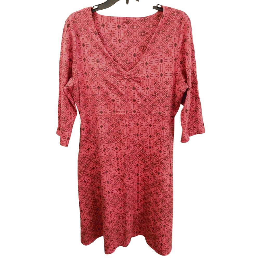 Toad & Co Rosalinda Printed Organic Cotton/Tencel/Spandex A-Line Dress Women XL